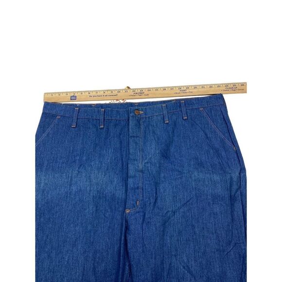 Vtg 1970's Wrangler Blue Jean Regular Fit Dead Stock Straight Boot 48x30 1J115MW - Picture 4 of 14